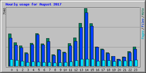Hourly usage for August 2017