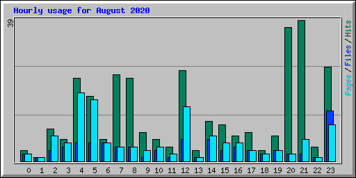 Hourly usage for August 2020