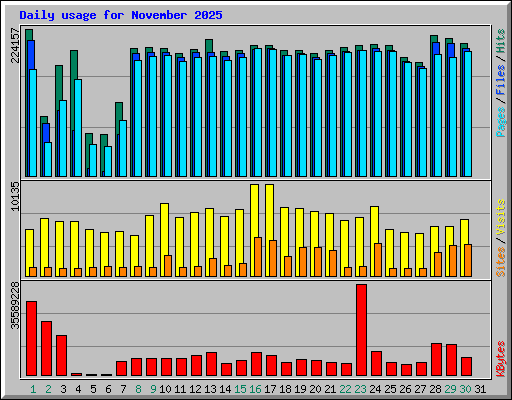 Daily usage for November 2025