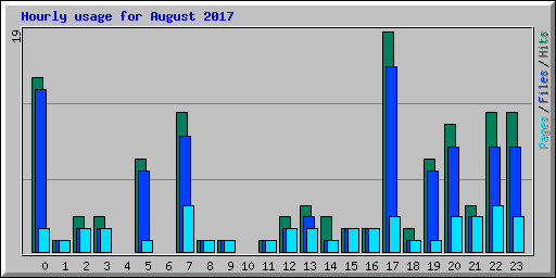 Hourly usage for August 2017