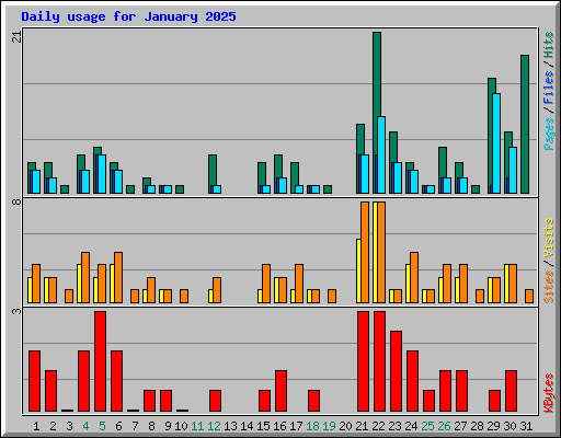 Daily usage for January 2025