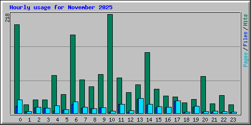 Hourly usage for November 2025