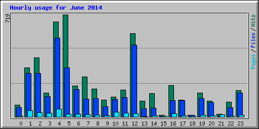 Hourly usage for June 2014