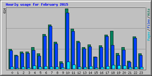 Hourly usage for February 2015