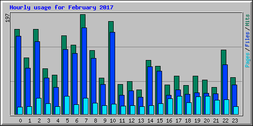 Hourly usage for February 2017