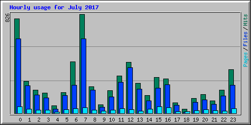 Hourly usage for July 2017