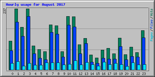 Hourly usage for August 2017