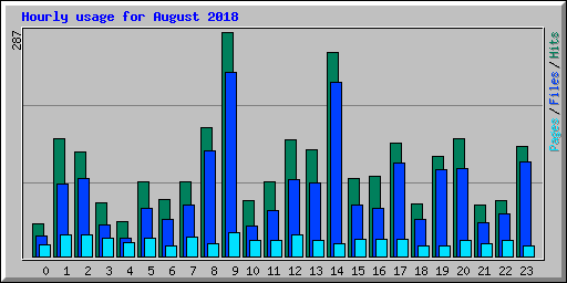 Hourly usage for August 2018