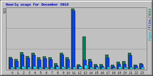 Hourly usage for December 2018