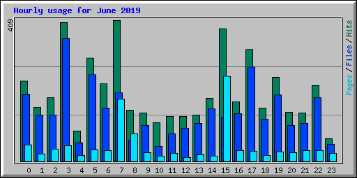 Hourly usage for June 2019