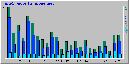 Hourly usage for August 2019