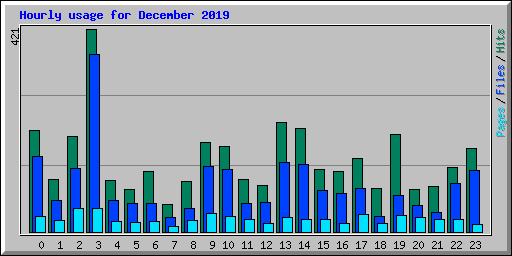 Hourly usage for December 2019
