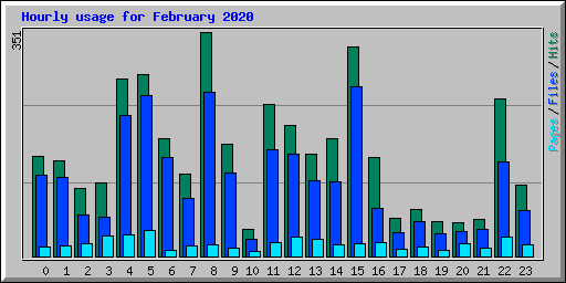 Hourly usage for February 2020