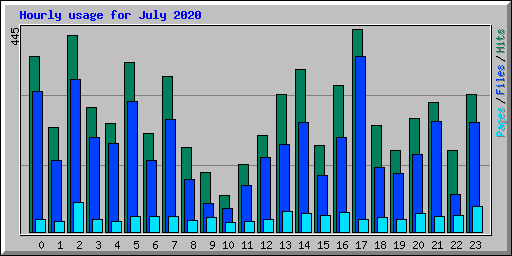 Hourly usage for July 2020