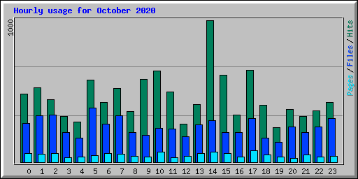Hourly usage for October 2020