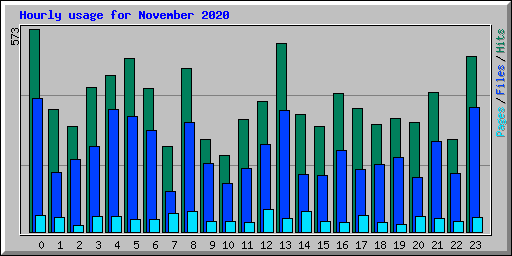 Hourly usage for November 2020