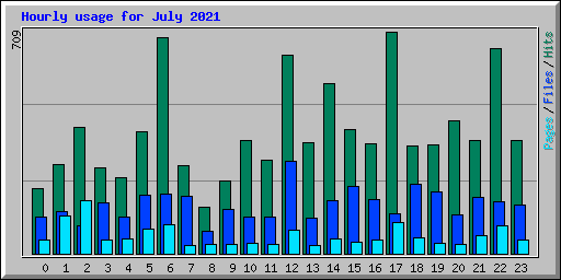 Hourly usage for July 2021