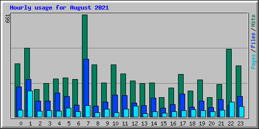 Hourly usage for August 2021