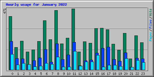 Hourly usage for January 2022