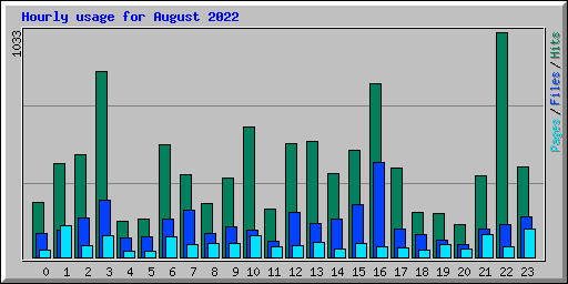 Hourly usage for August 2022