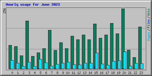 Hourly usage for June 2023