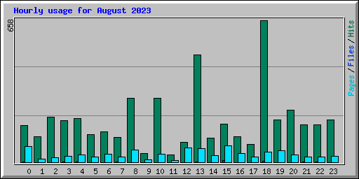 Hourly usage for August 2023