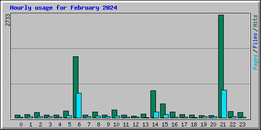 Hourly usage for February 2024