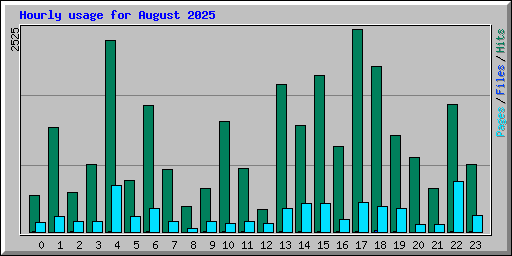 Hourly usage for August 2025