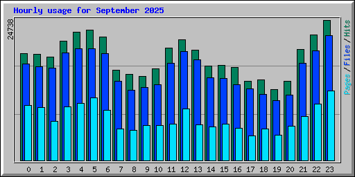 Hourly usage for September 2025