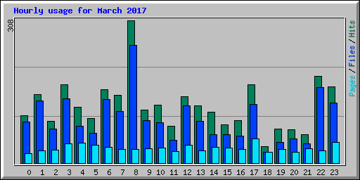 Hourly usage for March 2017